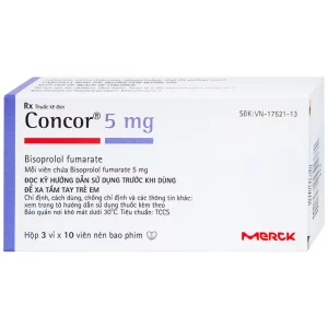 Thuốc Concor 5mg Merck điều trị tăng huyết áp, đau thắt ngực