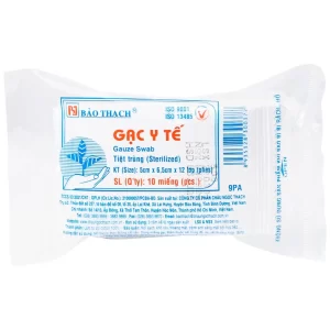 Gạc y tế tiệt trùng 5cm x 6.5cm x 12 lớp Bảo Thạch sơ cứu vết thương, thấm máu và dịch tiết