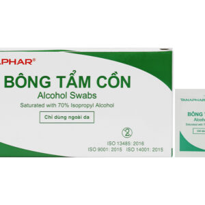 Bông tẩm cồn Alcohol Swabs Tanaphar làm sạch và khử trùng da trước khi tiêm (100 miếng)