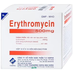 Thuốc Erythromycin 500mg Vidipha