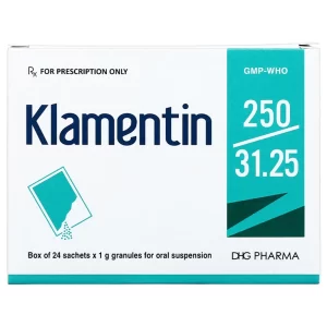 Cốm pha hỗn dịch uống Klamentin 250/31.25 DHG Pharma