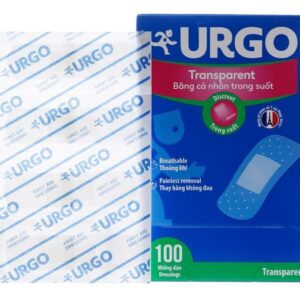Băng cá nhân trong suốt Urgo Transparent 2cm x 7.2cm bảo vệ vết thương nhỏ, vết trầy xước (100 miếng)